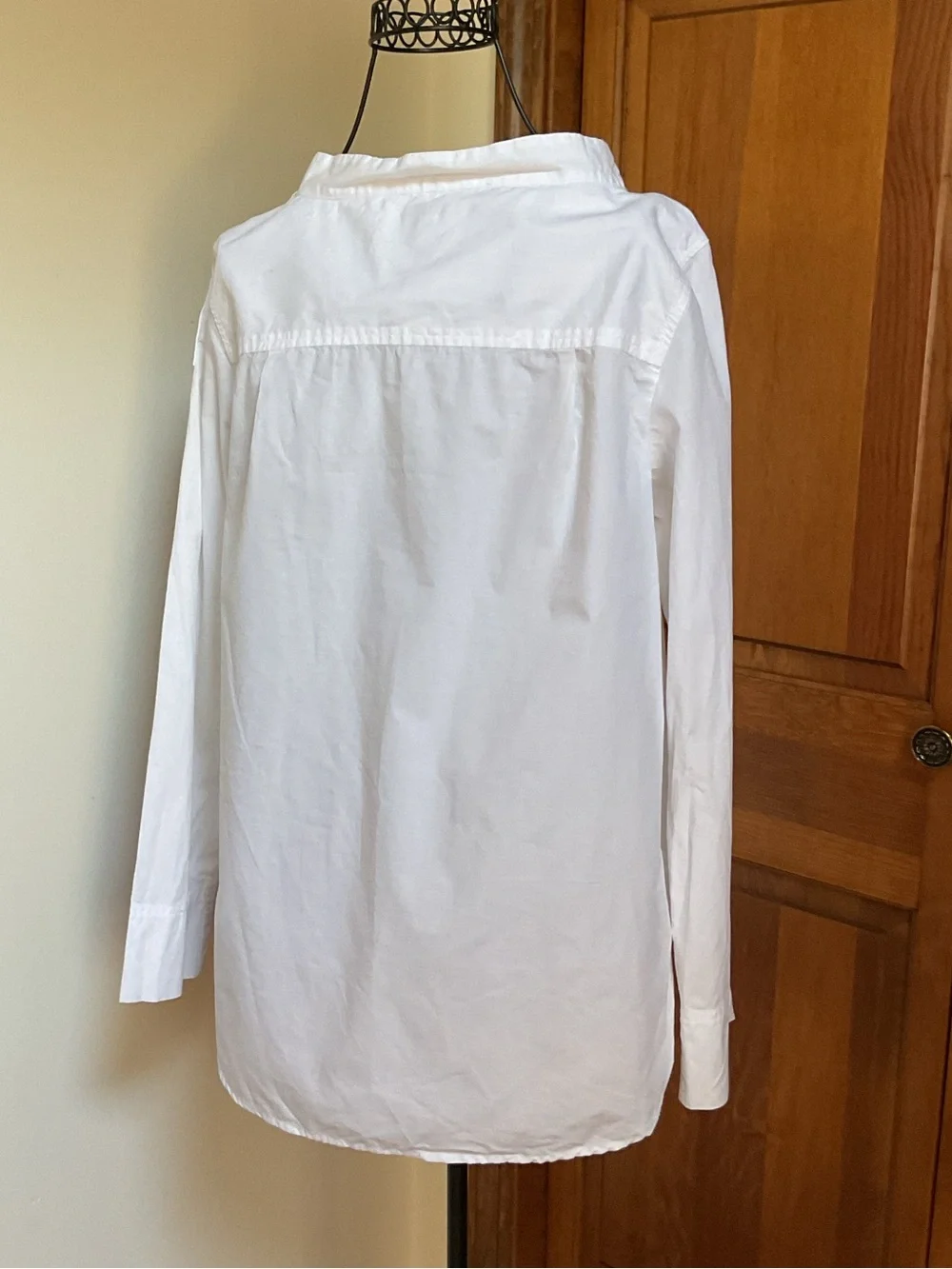 J. Crew White Long-Sleeve Button-Shoulder Blouse, 4